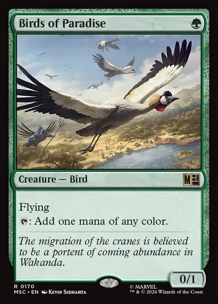 Birds of Paradise, Magic card MSC 170 — Marvel Super Heroes Commander set