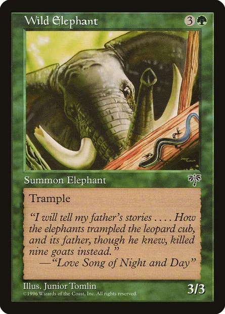 Wild Elephant, Magic card MIR 254 — Mirage set