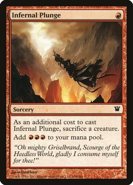 Infernal Plunge, Magic card ISD 148 — Innistrad set