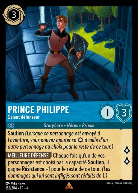 Prince Philippe - Galant défenseur, carte Disney Lorcana CH4-152 — extension Le Retour d'Ursula