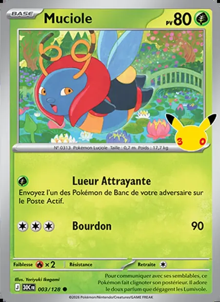 Muciole, carte Pokémon 30C 003 — extension 30ᵉ Anniversaire