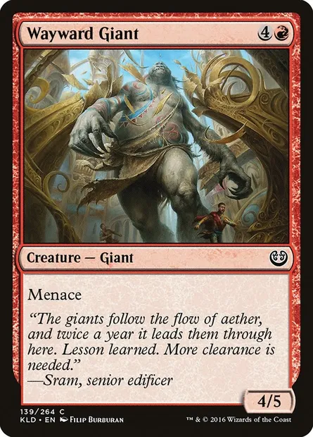 Wayward Giant, Magic card KLD 139 — Kaladesh set
