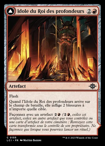 Idole du Roi des profondeurs // Macuahuitl du souverain, carte Magic LCI 155 — extension The Lost Caverns of Ixalan
