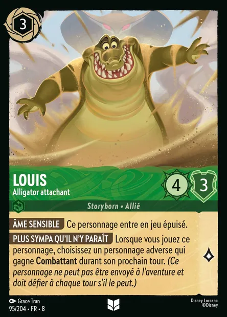 Louis - Alligator attachant, carte Disney Lorcana CH8-095 — extension Le Règne de Jafar
