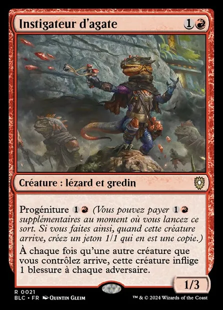 Instigateur d'agate, carte Magic BLC 21 — extension Bloomburrow Commander