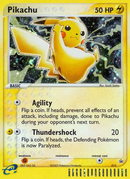 Pikachu, carte Pokémon PR-NP 12 — extension Promo Nintendo