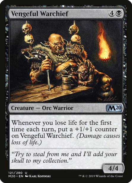 Vengeful Warchief, Magic card M20 121 — Core Set 2020 set