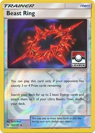 Beast Ring, Pokémon card LGP 102-2 — League Promos set