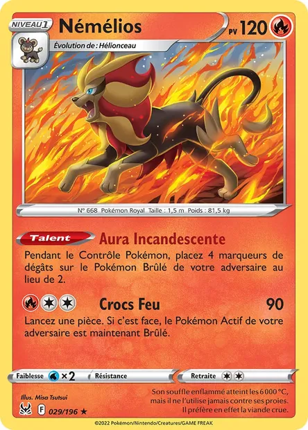 Némélios, carte Pokémon LOR 029 — extension Origine Perdue