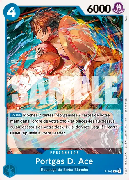 Portgas D. Ace, carte One Piece P-103 — extension Carte promo