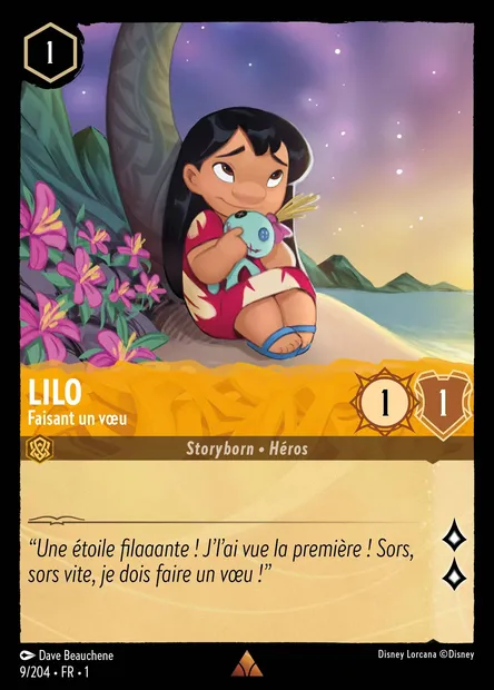 Lilo - Faisant un vœu, carte Disney Lorcana CH1-009 — extension Premier Chapitre