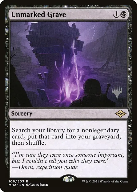 Unmarked Grave, Magic card PMH2 106p — Modern Horizons 2 Promos set