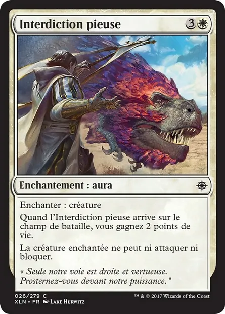 Interdiction pieuse, carte Magic XLN 26 — extension Ixalan