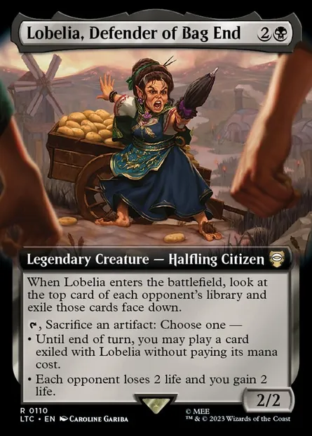 Lobelia, Defender of Bag End, Magic card LTC 110 — Tales of Middle-earth Commander set