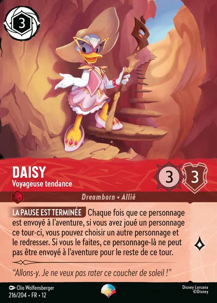 Daisy - Voyageuse tendance, carte Disney Lorcana CH12-216 — extension Contrées Inconnues