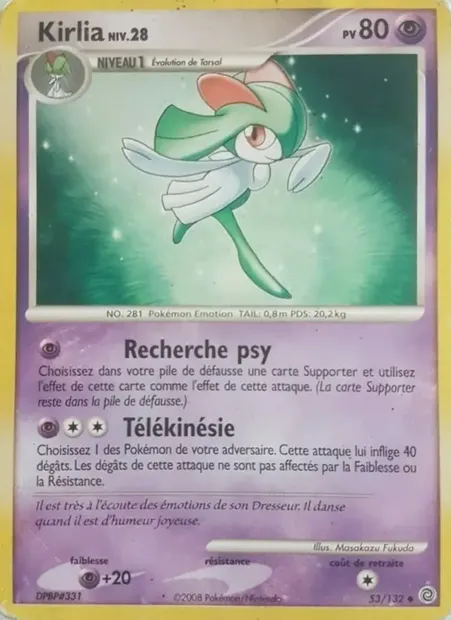 Kirlia, carte Pokémon SW 53 — extension Merveilles Secrètes