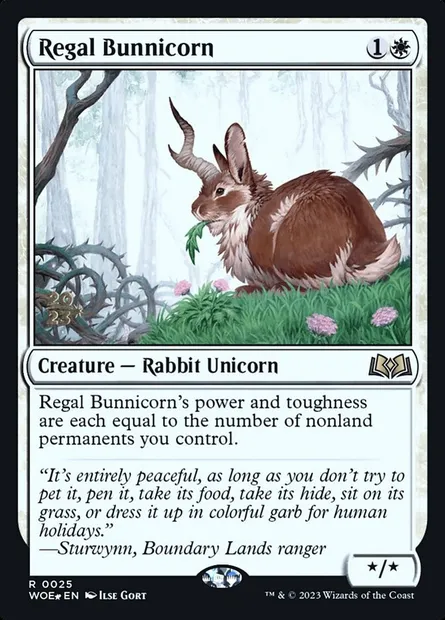 Regal Bunnicorn, Magic card PWOE 25s — Wilds of Eldraine Promos set