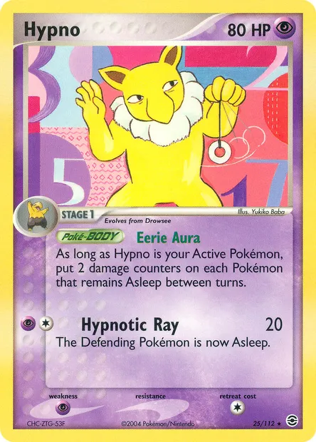 Hypno, Pokémon card RG 25 — FireRed & LeafGreen set