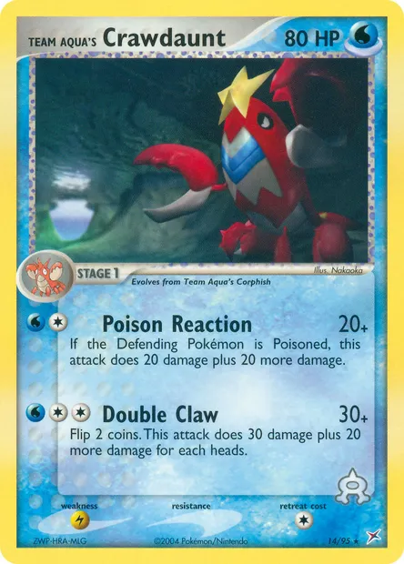 Team Aqua's Crawdaunt, Pokémon card MA 14 — Team Magma vs Team Aqua set