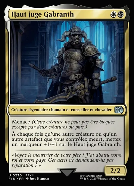 Haut-juge Gabranth, carte Magic FIN 230 — extension Final Fantasy