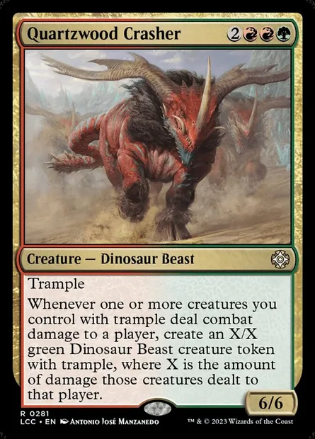 Quartzwood Crasher, Magic card LCC 281 — The Lost Caverns of Ixalan Commander set