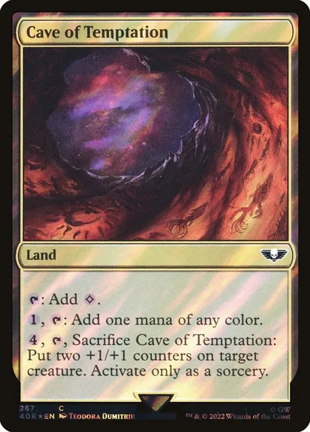 Caverne de la tentation, carte Magic 40K 267★ — extension Warhammer 40,000 Commander