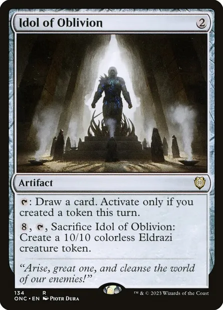 Idol of Oblivion, Magic card ONC 134 — Phyrexia: All Will Be One Commander set