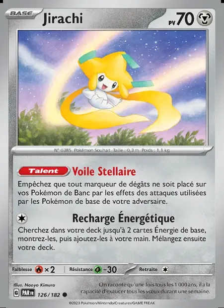 Jirachi, carte Pokémon PAR 126 — extension Faille Paradoxe