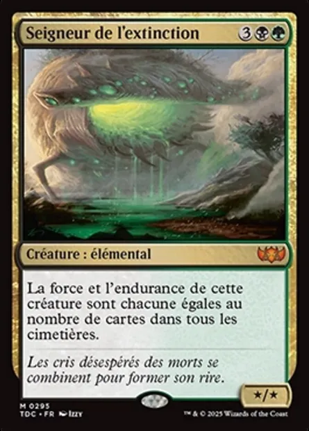 Seigneur de l'extinction, carte Magic TDC 295 — extension Tarkir: Dragonstorm Commander