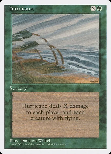 Hurricane, Magic card 4ED 251 — Fourth Edition set