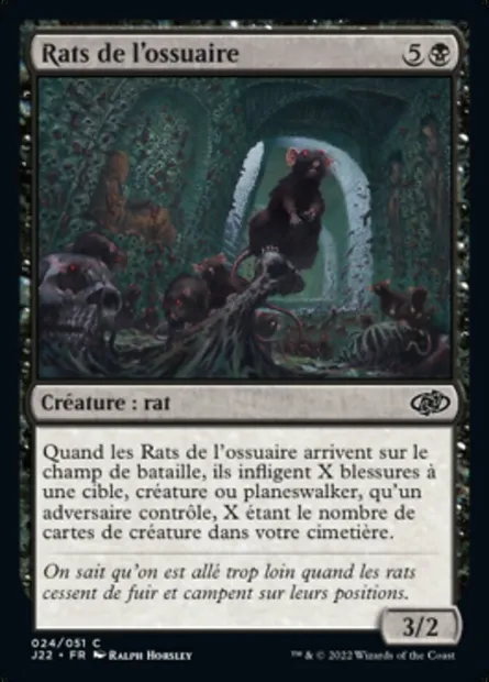 Rats de l'ossuaire, carte Magic J22 24 — extension Jumpstart 2022