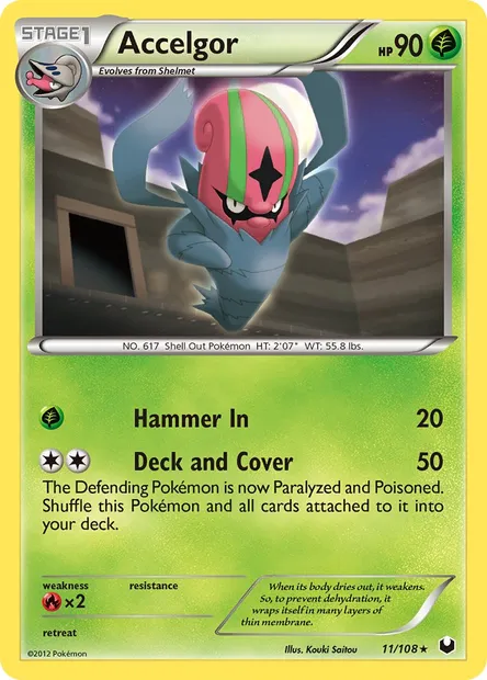 Accelgor, Pokémon card DEX 11 — Dark Explorers set