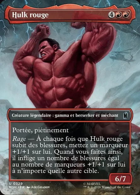 Hulk rouge, carte Magic MSH 329 — extension Marvel Super Heroes