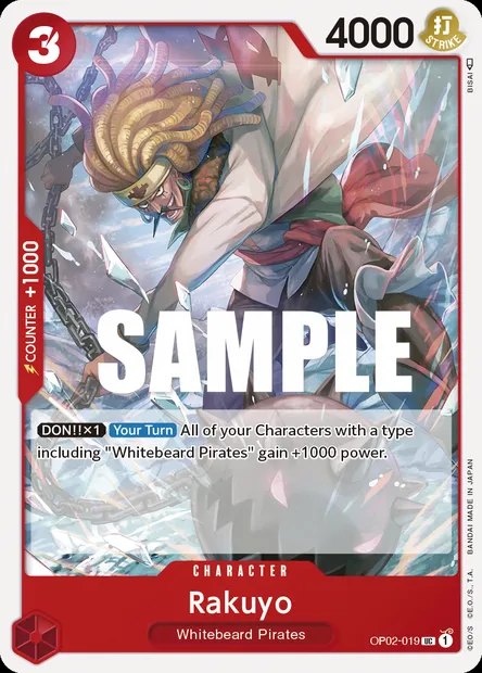 Rakuyo, One Piece card OP02-019 — PARAMOUNT WAR set