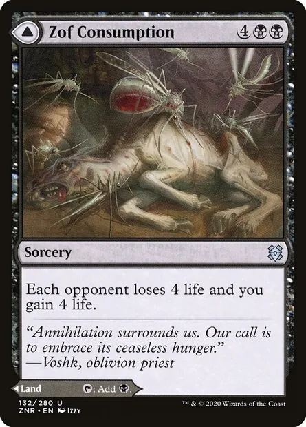 Zof Consumption // Zof Bloodbog, Magic card ZNR 132 — Zendikar Rising set