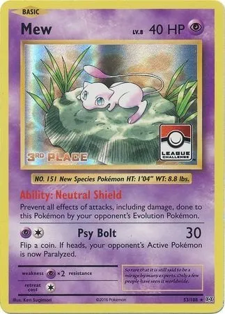 Mew Lv.8, carte Pokémon LGP 053-5 — extension League Promos