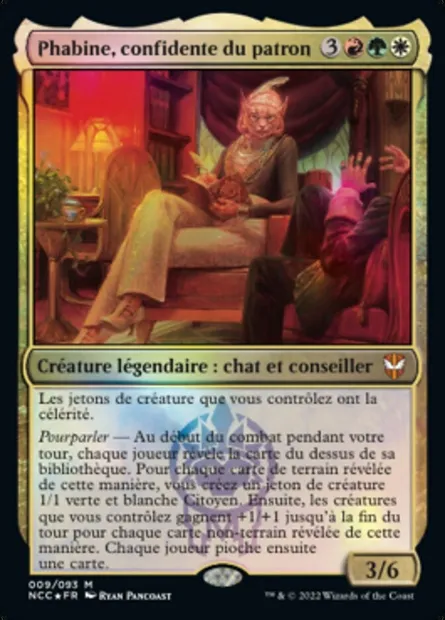 Phabine, confidente du patron, carte Magic NCC 9 — extension New Capenna Commander