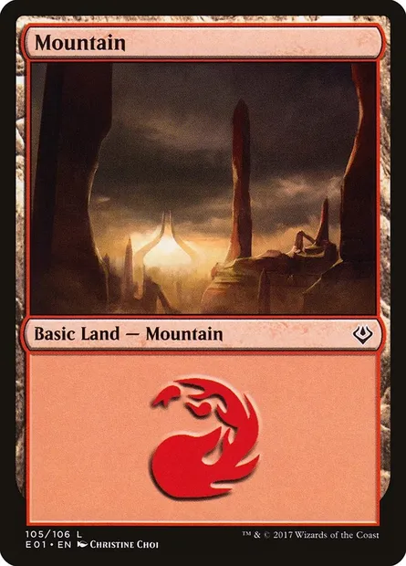 Mountain, Magic card E01 105 — Archenemy: Nicol Bolas set