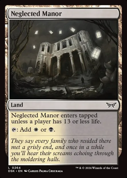 Neglected Manor, Magic card DSK 264 — Duskmourn: House of Horror set