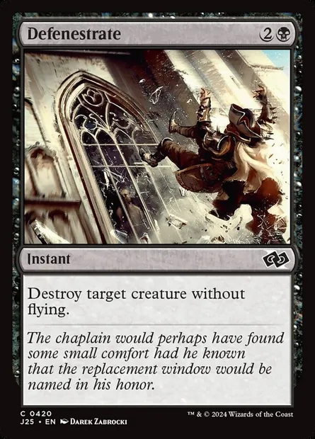 Defenestrate, Magic card J25 420 — Foundations Jumpstart set