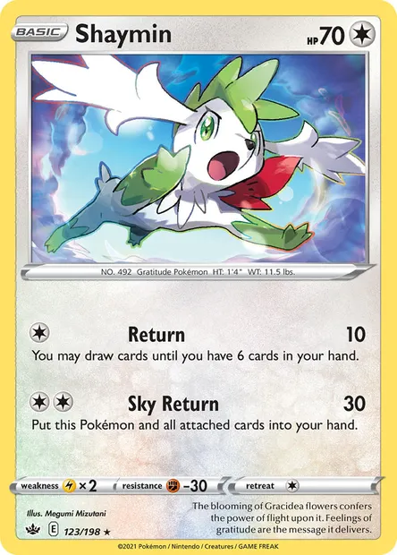 Shaymin, Pokémon card CRE 123 — Chilling Reign set