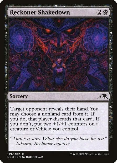 Reckoner Shakedown, Magic card NEO 119 — Kamigawa: Neon Dynasty set