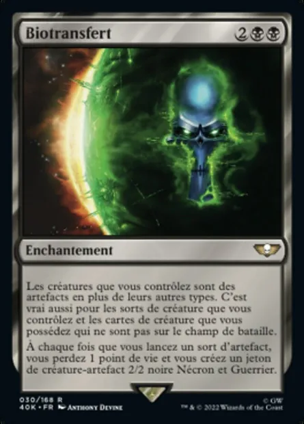 Biotransfert, carte Magic 40K 30 — extension Warhammer 40,000 Commander