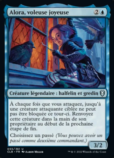 Alora, voleuse joyeuse, carte Magic CLB 55 — extension Commander Légendes : la bataille de la Porte de Baldur