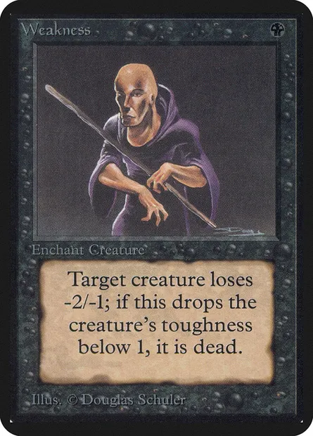 Faiblesse, carte Magic LEA 134 — extension Limited Edition Alpha