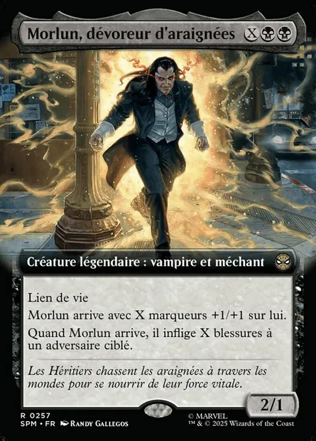 Morlun, dévoreur d'araignées, carte Magic SPM 257 — extension Marvel's Spider-Man