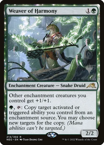 Tisseuse d'harmonie, carte Magic PNEO 213p — extension Kamigawa: Neon Dynasty Promos