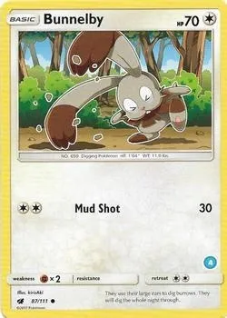 Bunnelby, Pokémon card TK11 087-4 — SM Trainer Kit: Alolan Sandslash & Alolan Ninetales set