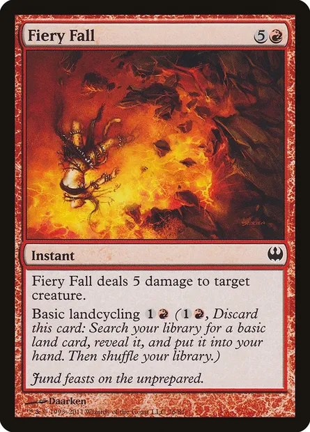 Fiery Fall, Magic card DDG 76 — Duel Decks: Knights vs. Dragons set