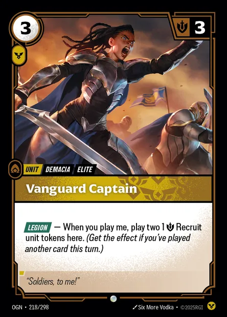 Vanguard Captain, carte Riftbound OGN 218 — extension Origins
